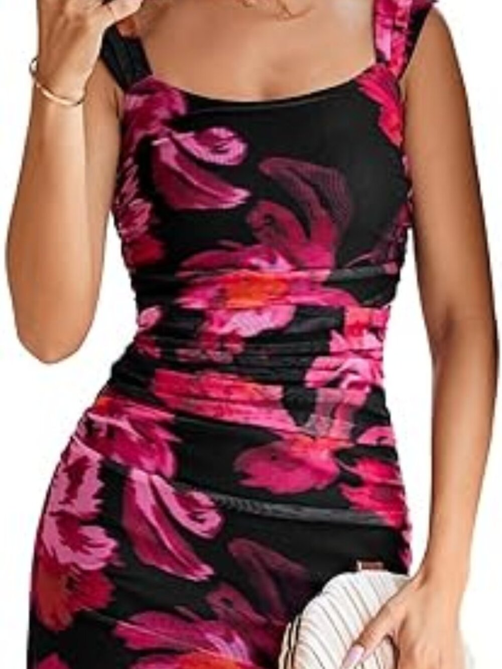 Women's Floral Mesh Maxi Dress